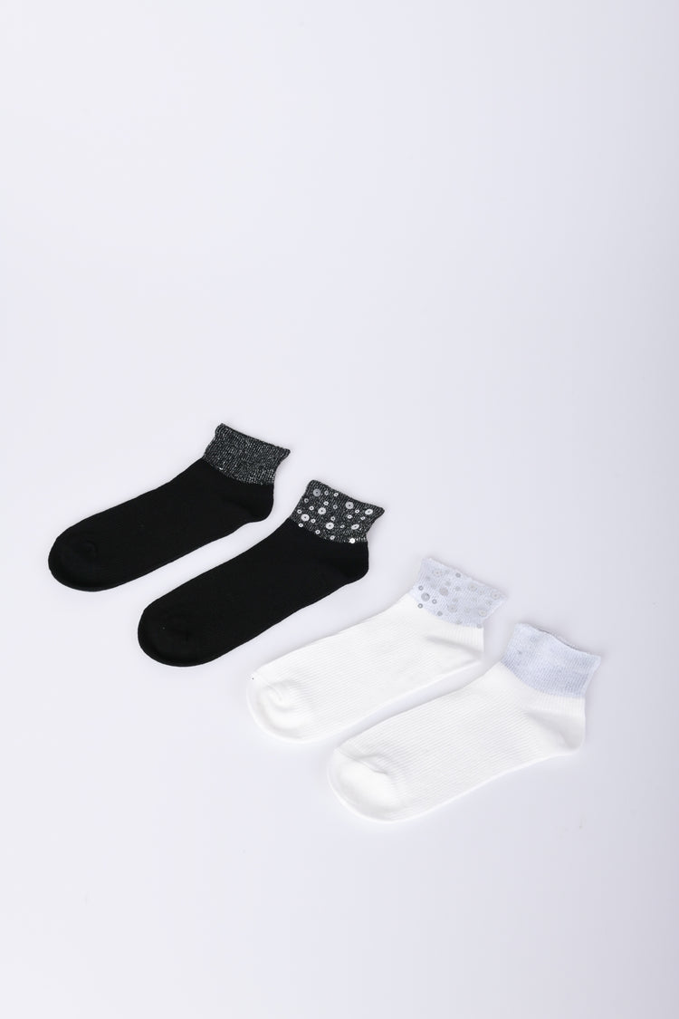 Set di due paia di calzini con paillettes