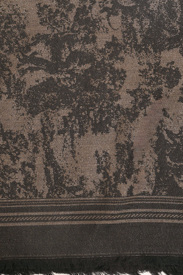 Sciarpa sfumata con frange marrone-nera