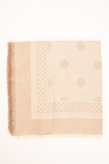 Sciarpa lurex a pois beige