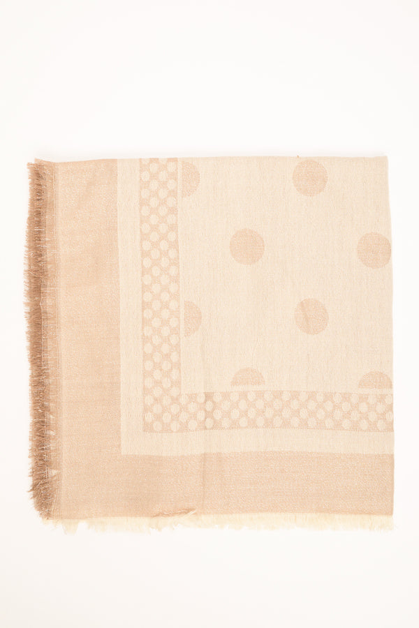 Sciarpa lurex a pois beige