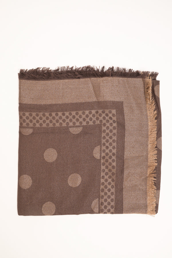 Sciarpa lurex a pois marrone