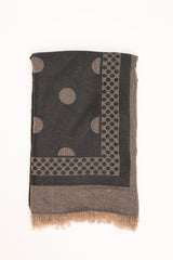Sciarpa lurex a pois nera-beige