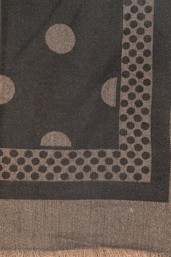 Sciarpa lurex a pois nera-beige