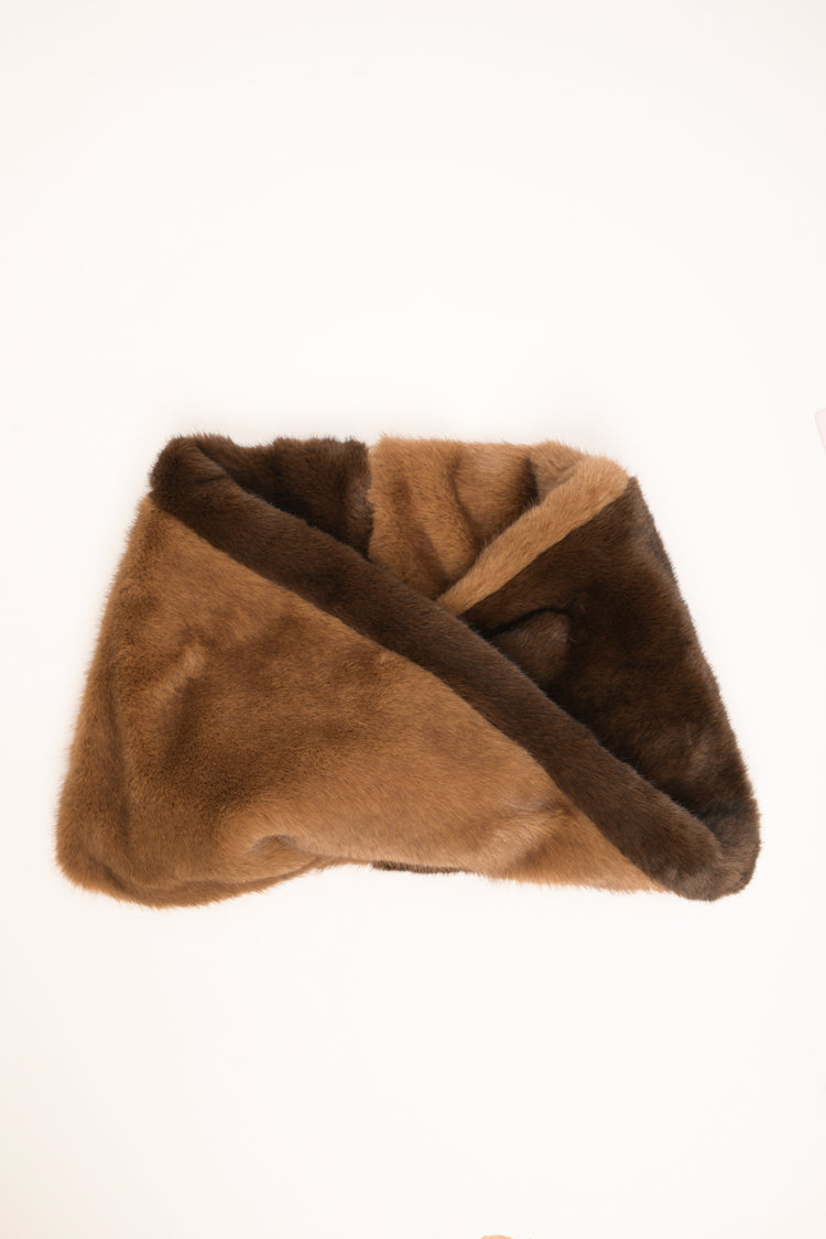 Collo peloso bicolore marrone