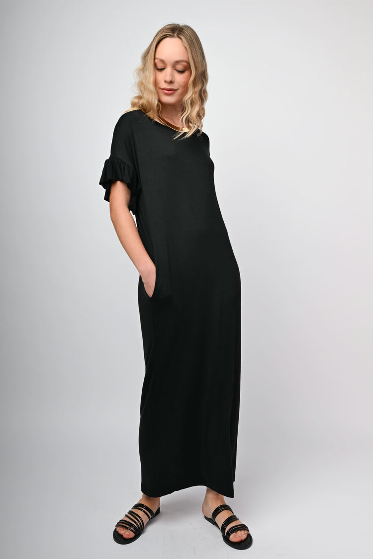 Abito lungo con rouches