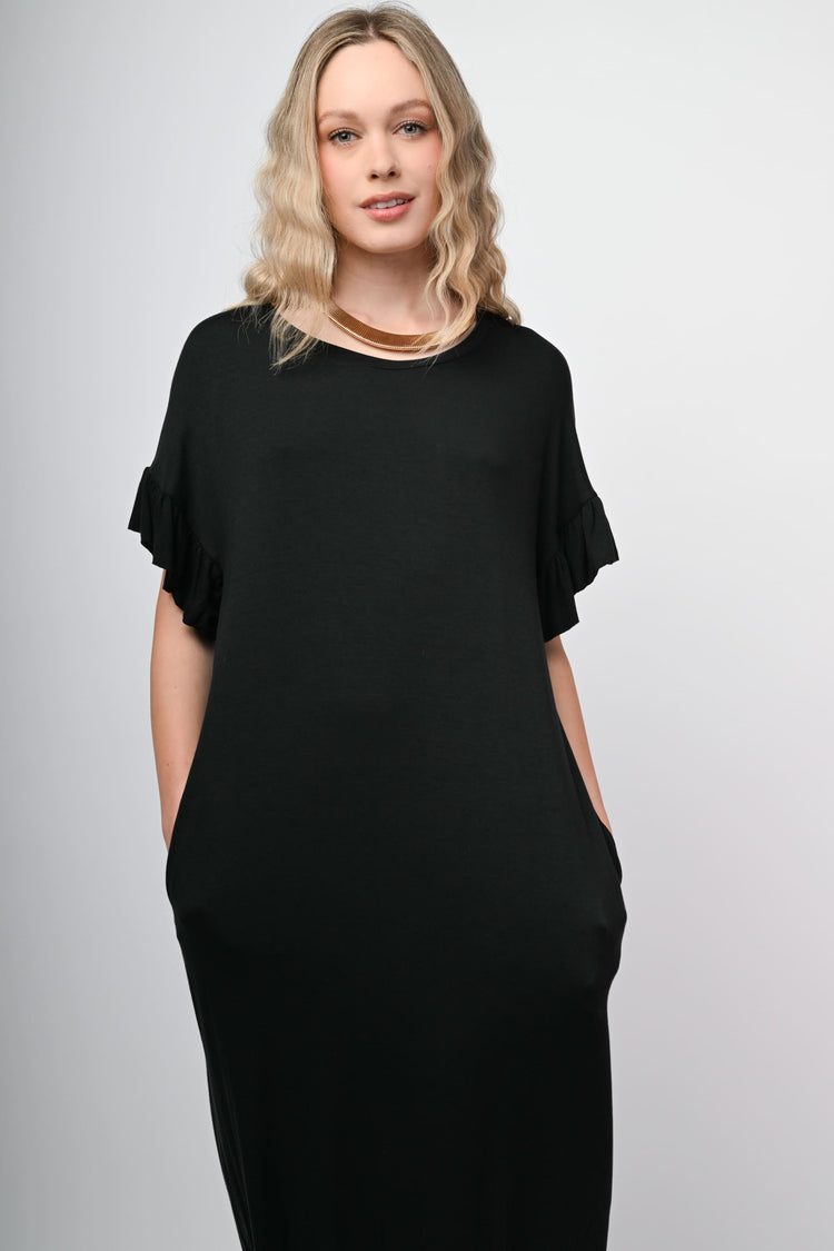 Abito lungo con rouches