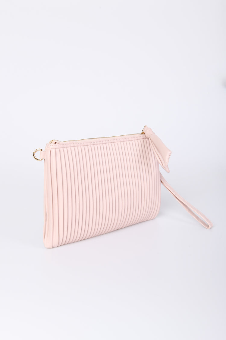 Pochette in similpelle a righe