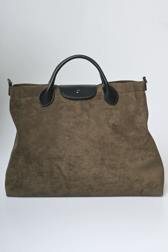Borsa tote in faux suede