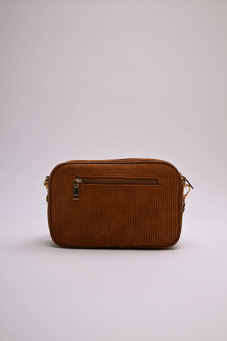 Borsa a tracolla in velluto a righe