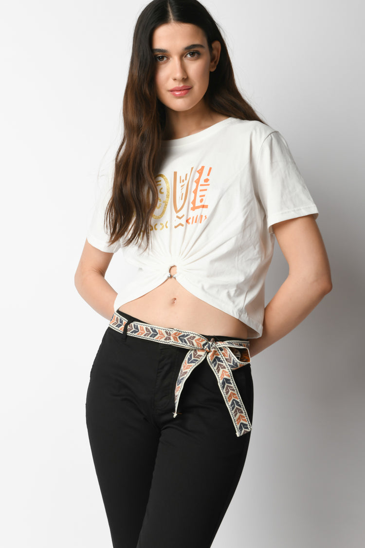 T shirt con nodo stampa soul