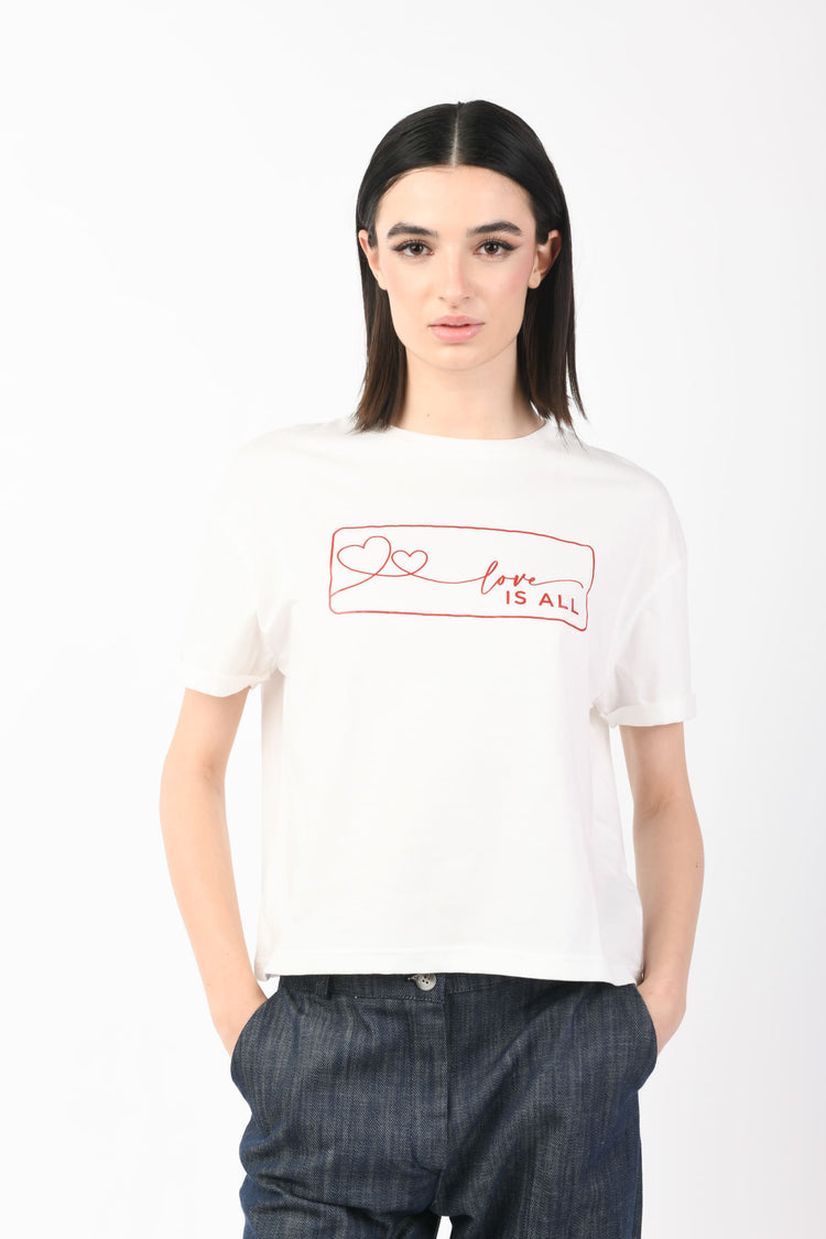 T-shirt Love is All in cotone