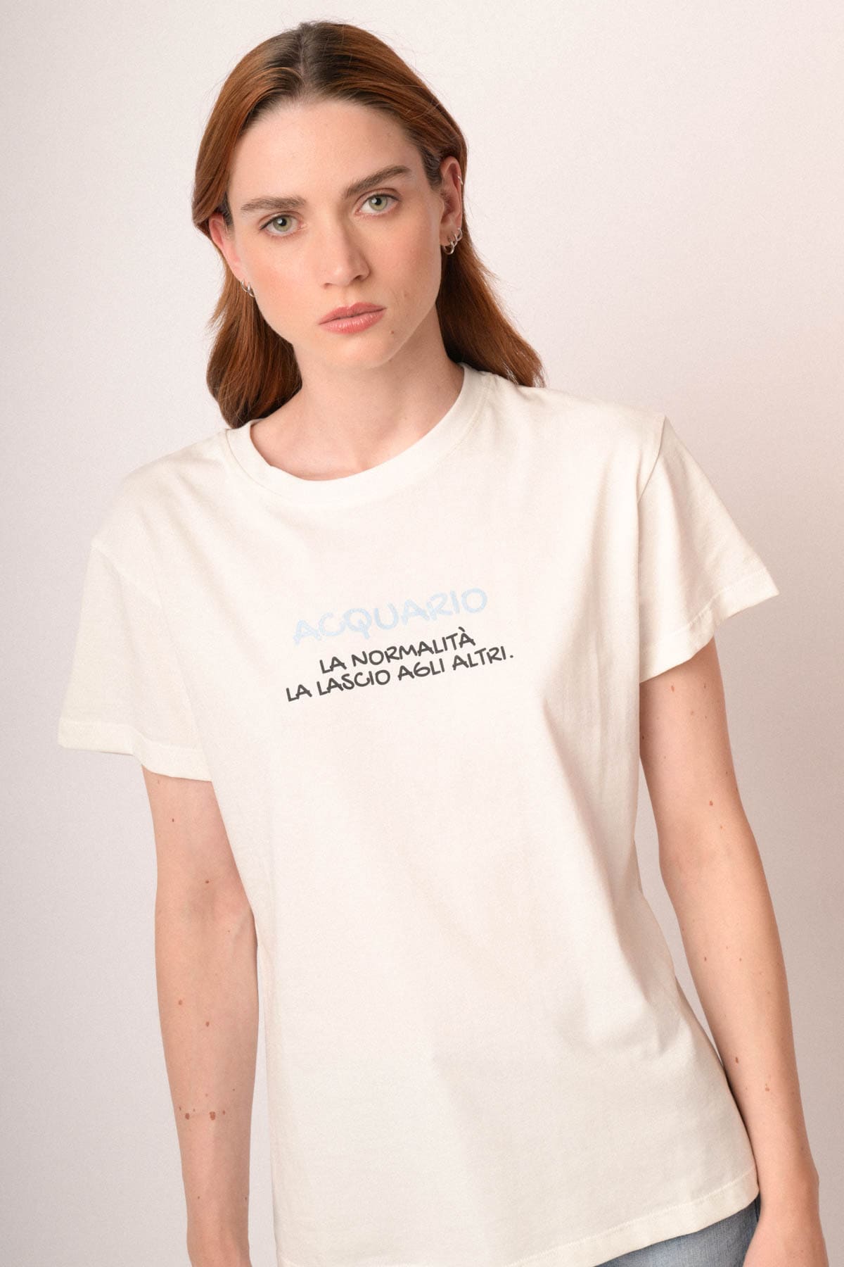 T shirt Acquario in cotone bianco