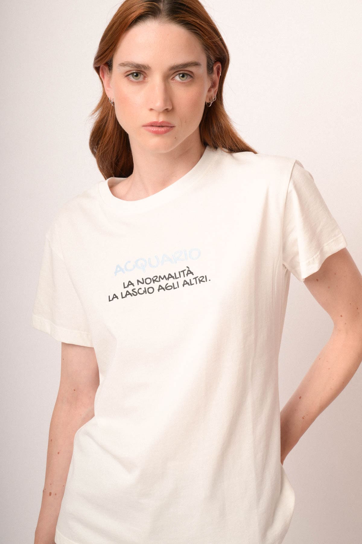 T shirt Acquario in cotone bianco