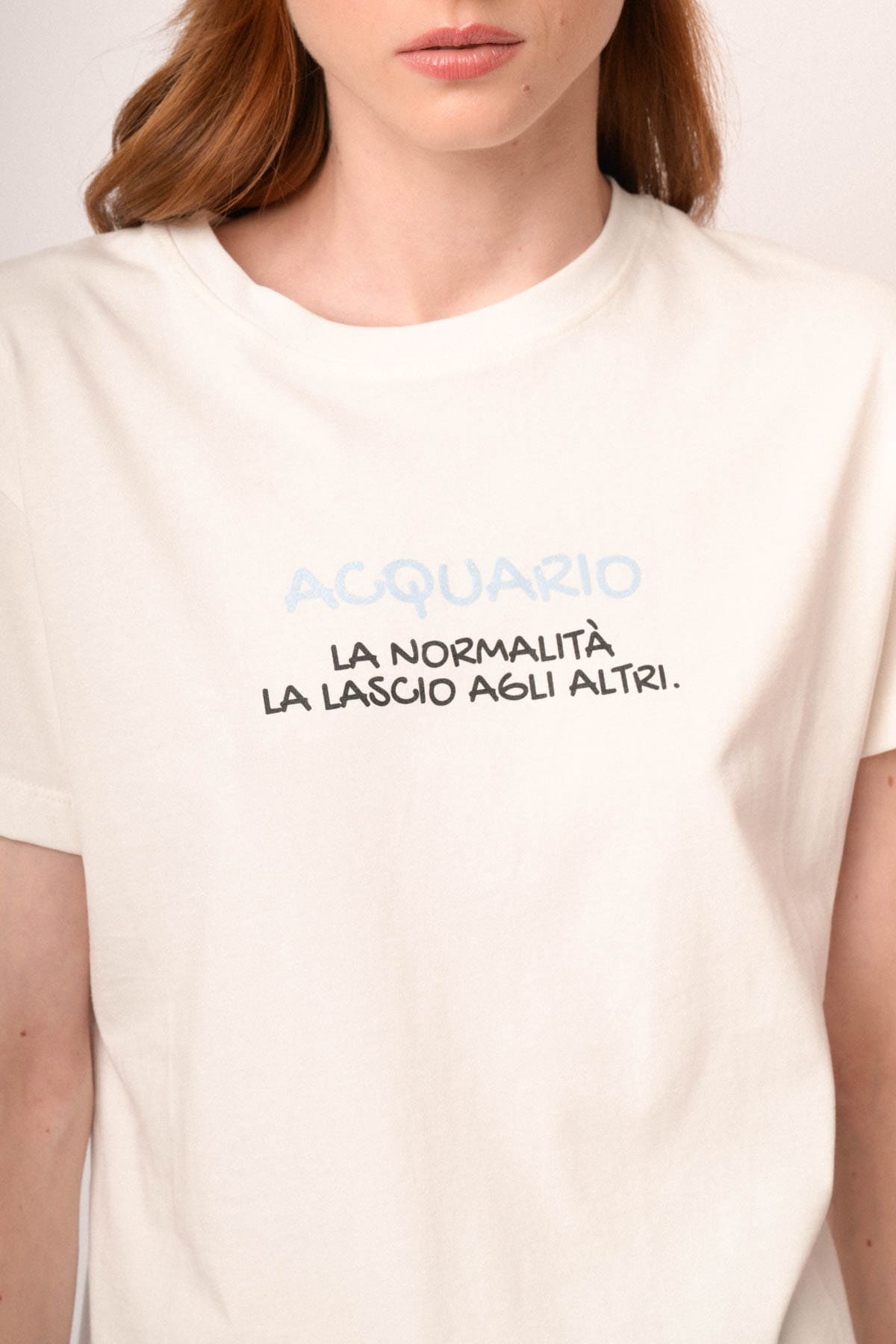T shirt Acquario in cotone bianco
