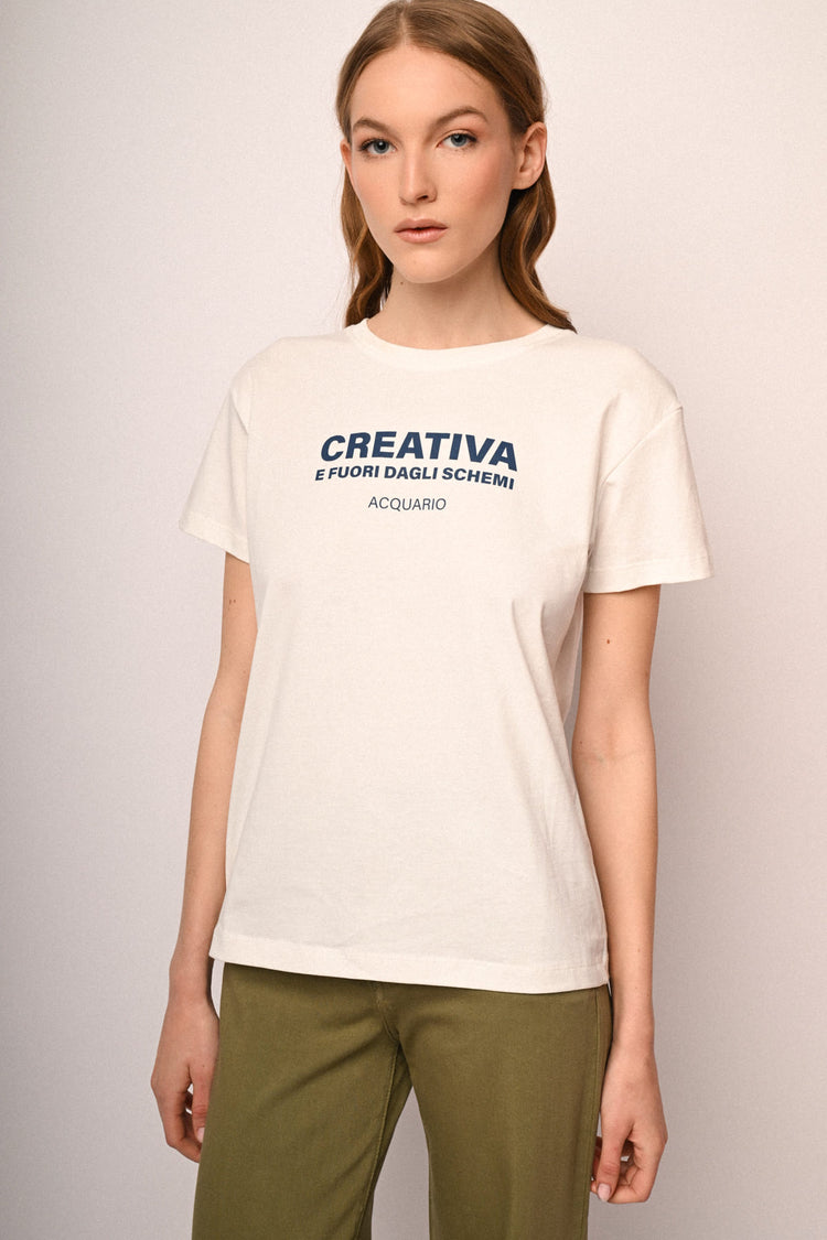 T-shirt Segni Zodiacali Acquario in cotone