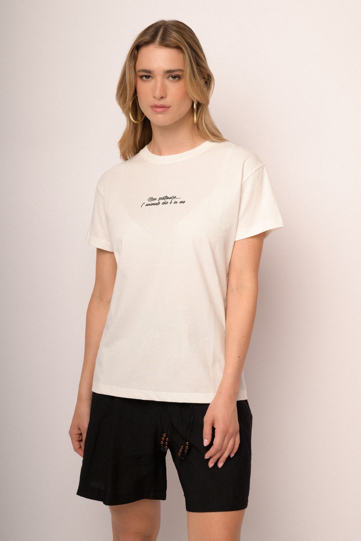 T-shirt bianca con lettering