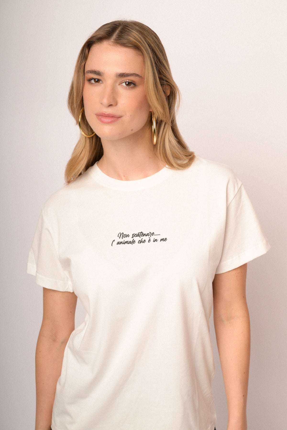 T-shirt bianca con lettering