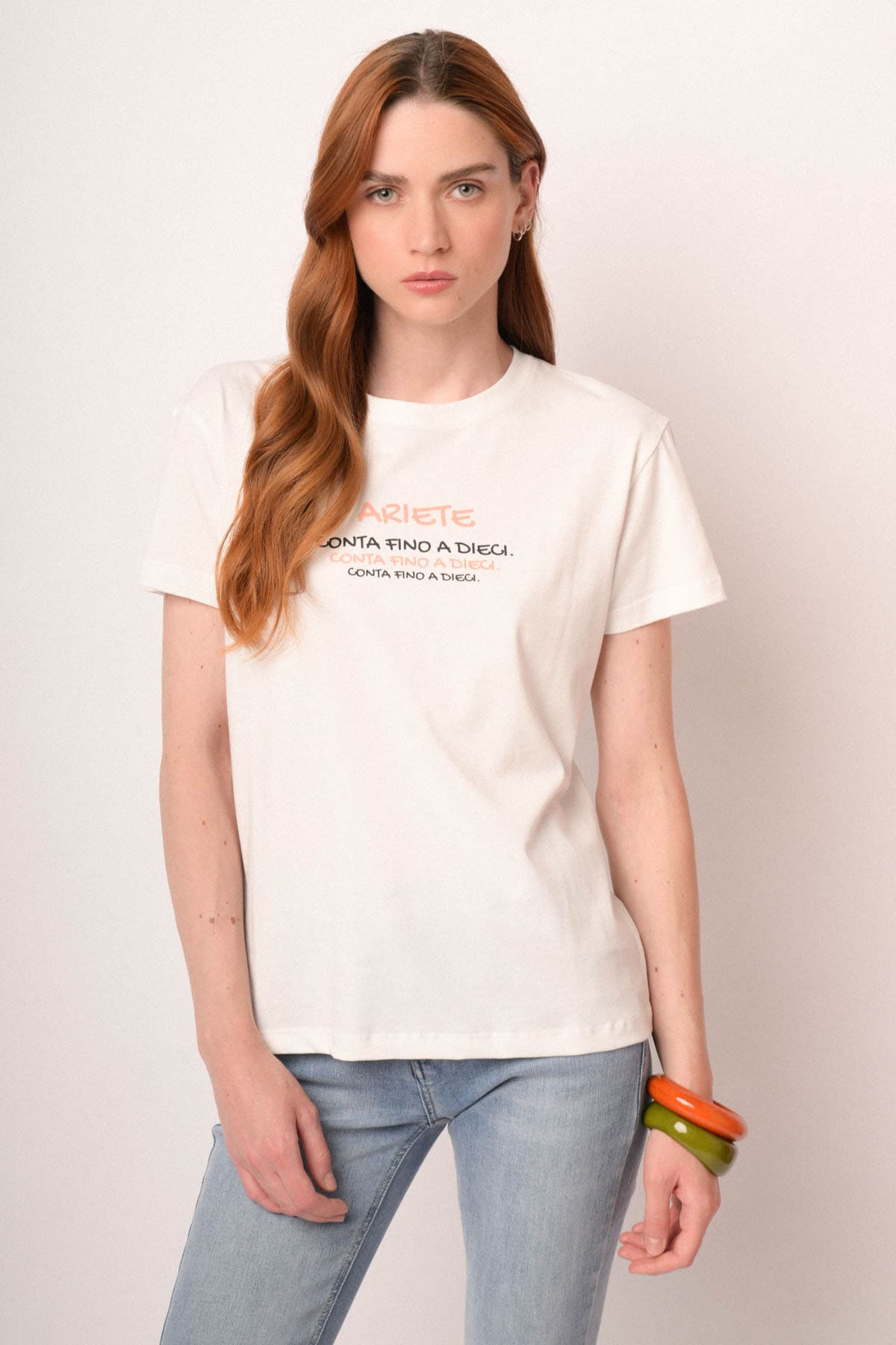 T shirt Ariete in cotone bianco