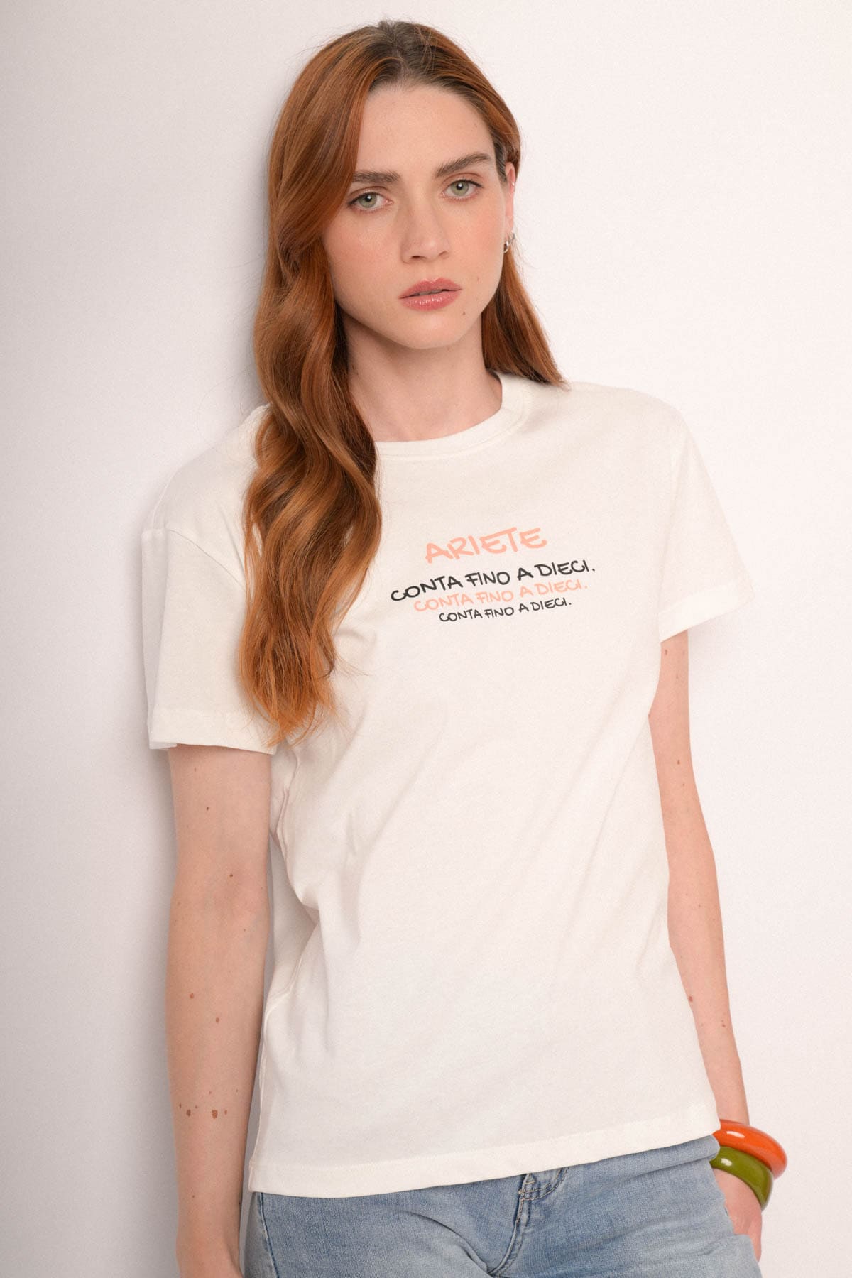 T shirt Ariete in cotone bianco