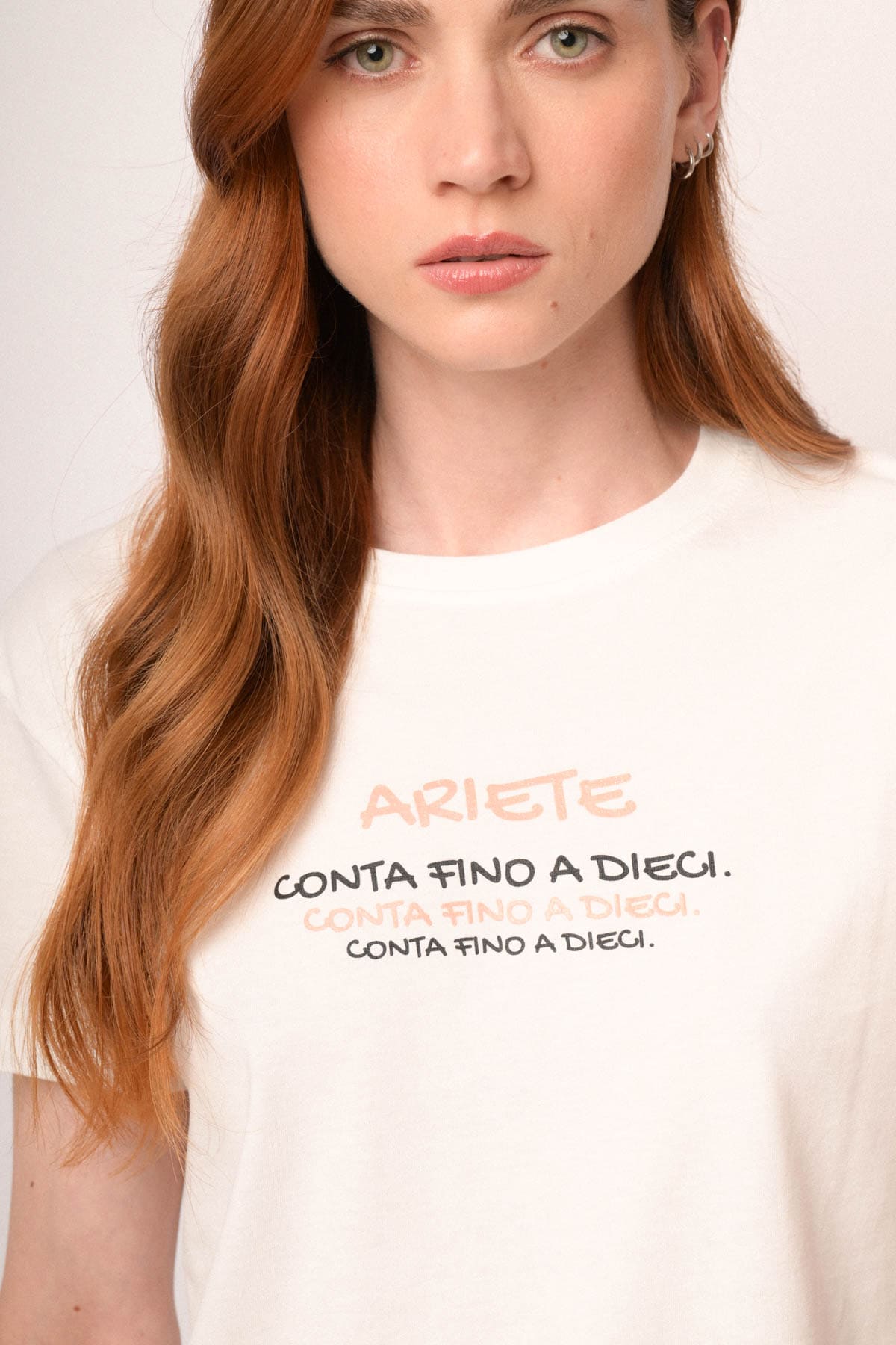 T shirt Ariete in cotone bianco
