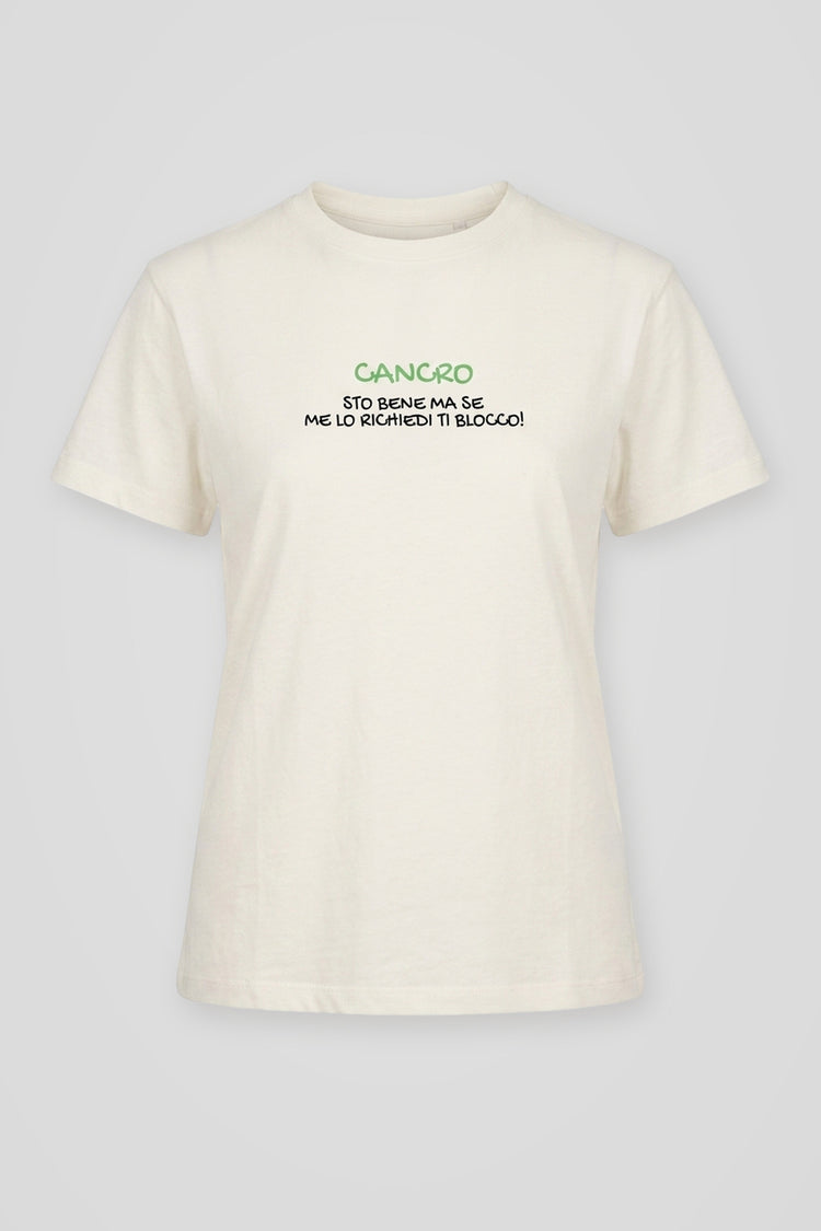 T shirt Cancro in cotone bianco