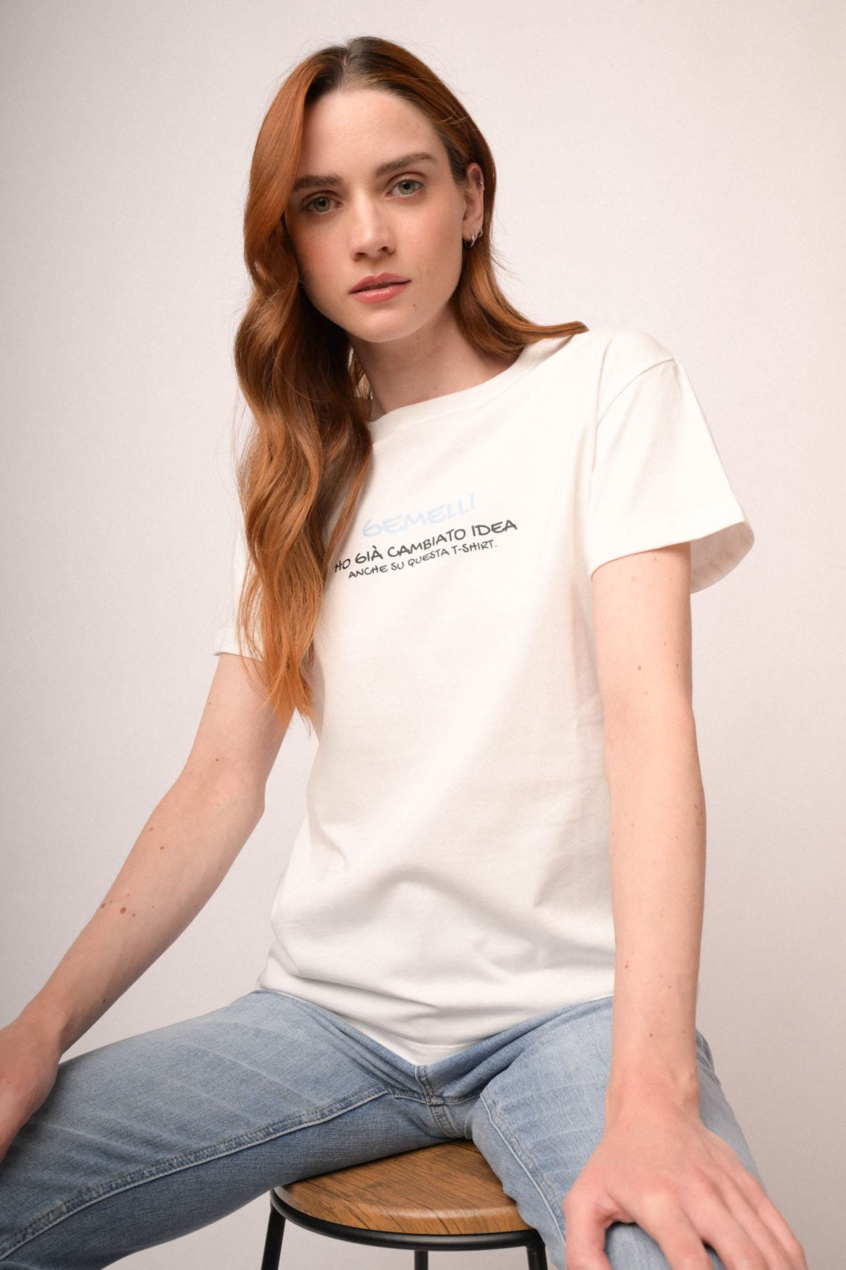T shirt Gemelli in cotone bianco