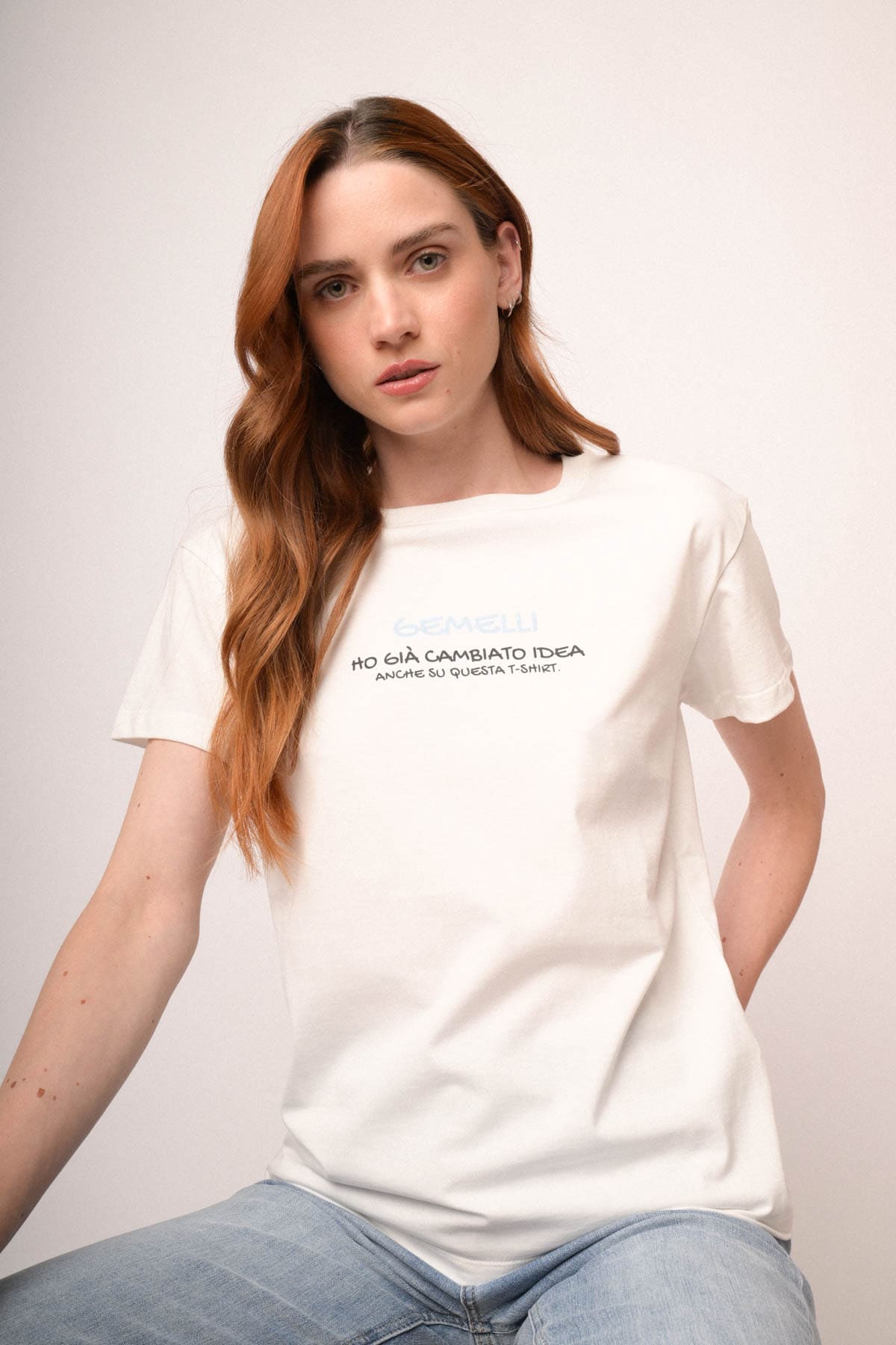 T shirt Gemelli in cotone bianco