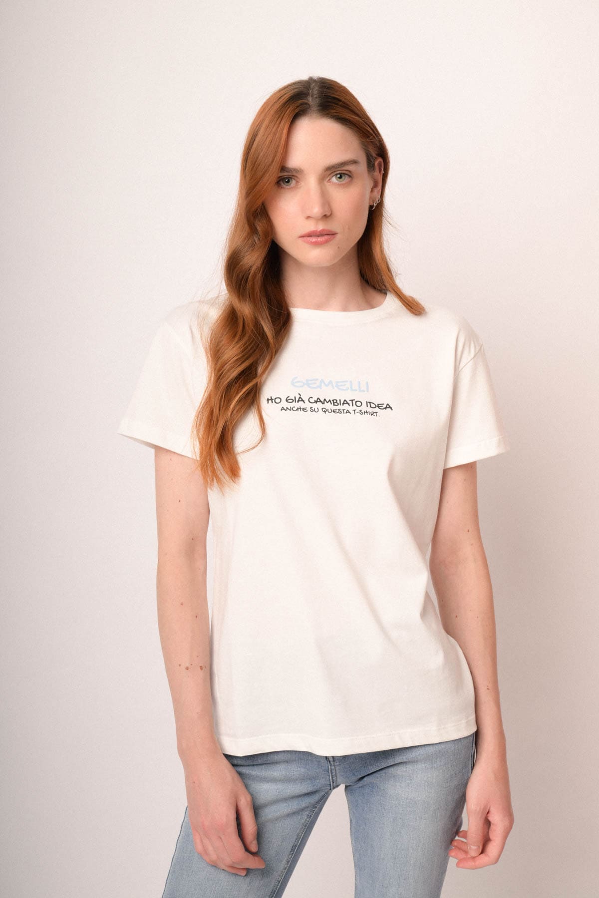 T shirt Gemelli in cotone bianco