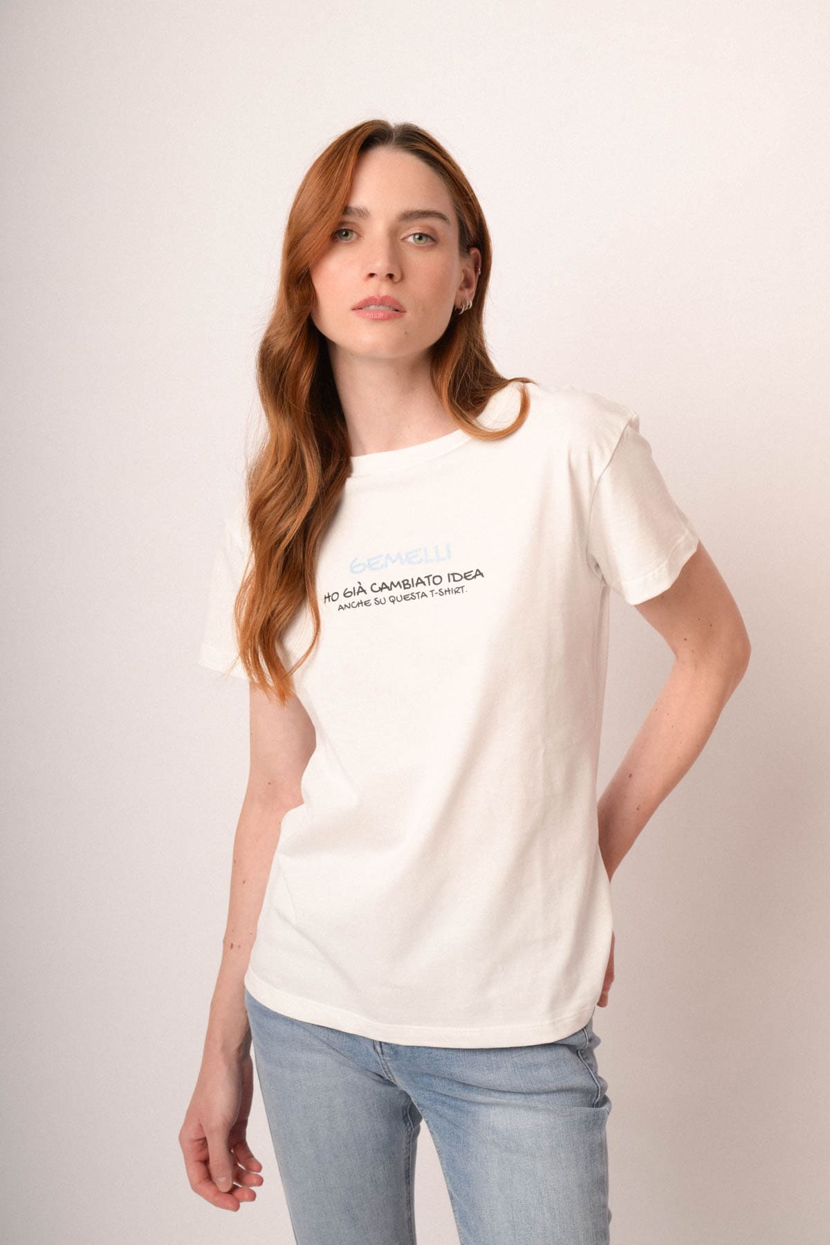 T shirt Gemelli in cotone bianco