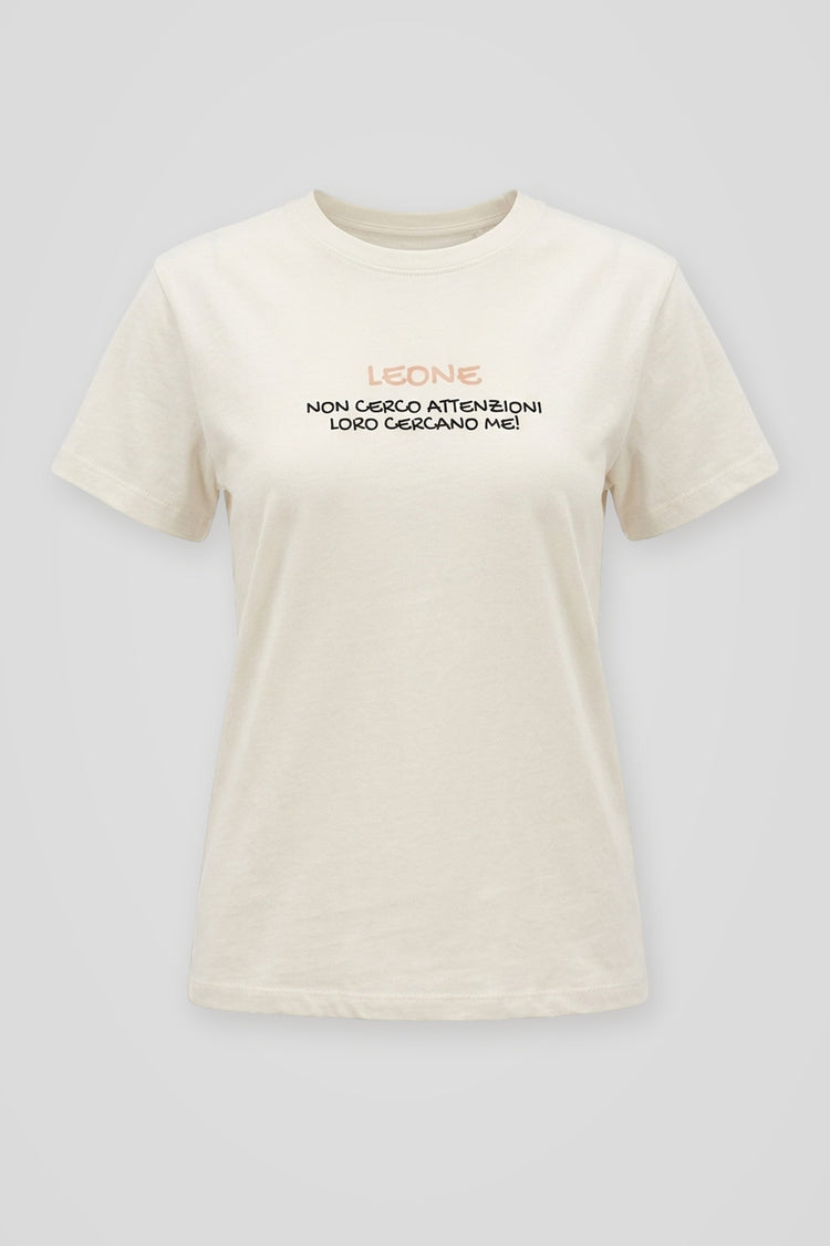 T shirt Leone in cotone bianco