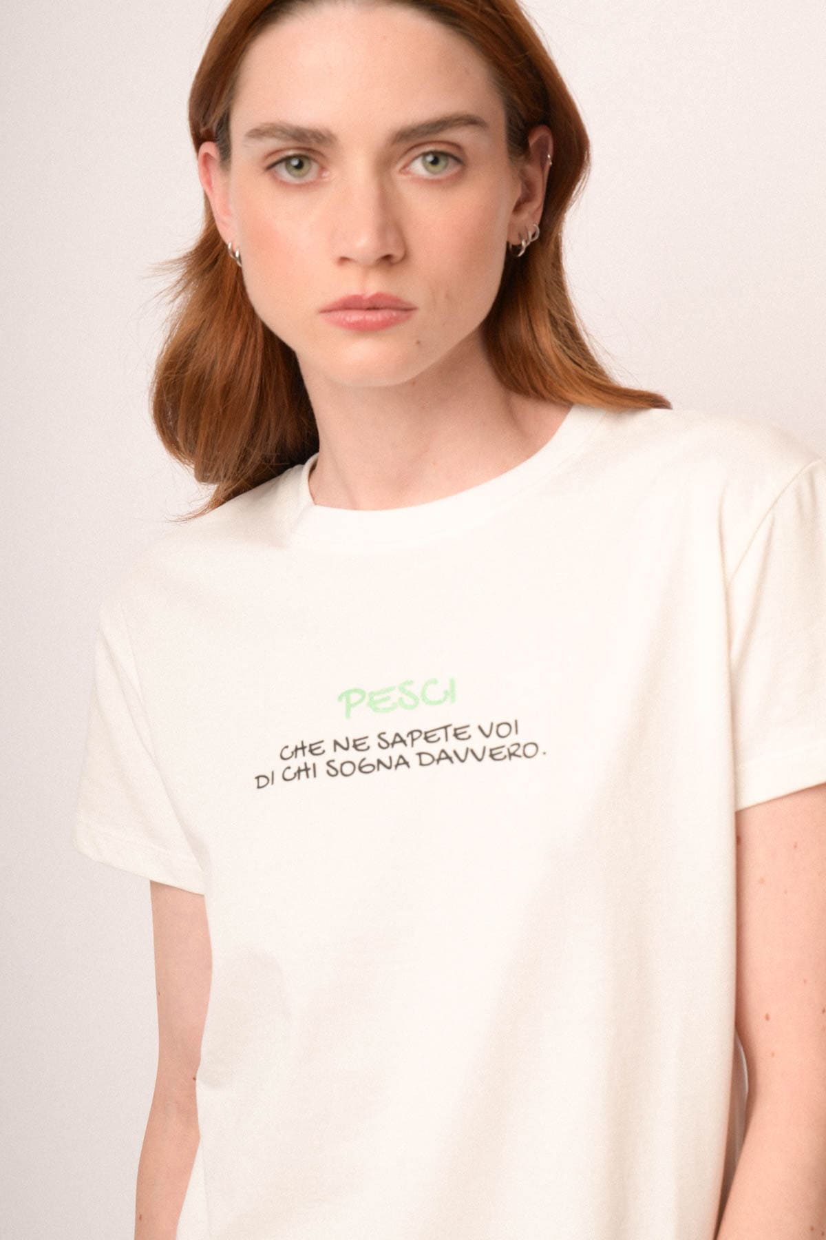 T shirt Pesci in cotone bianco
