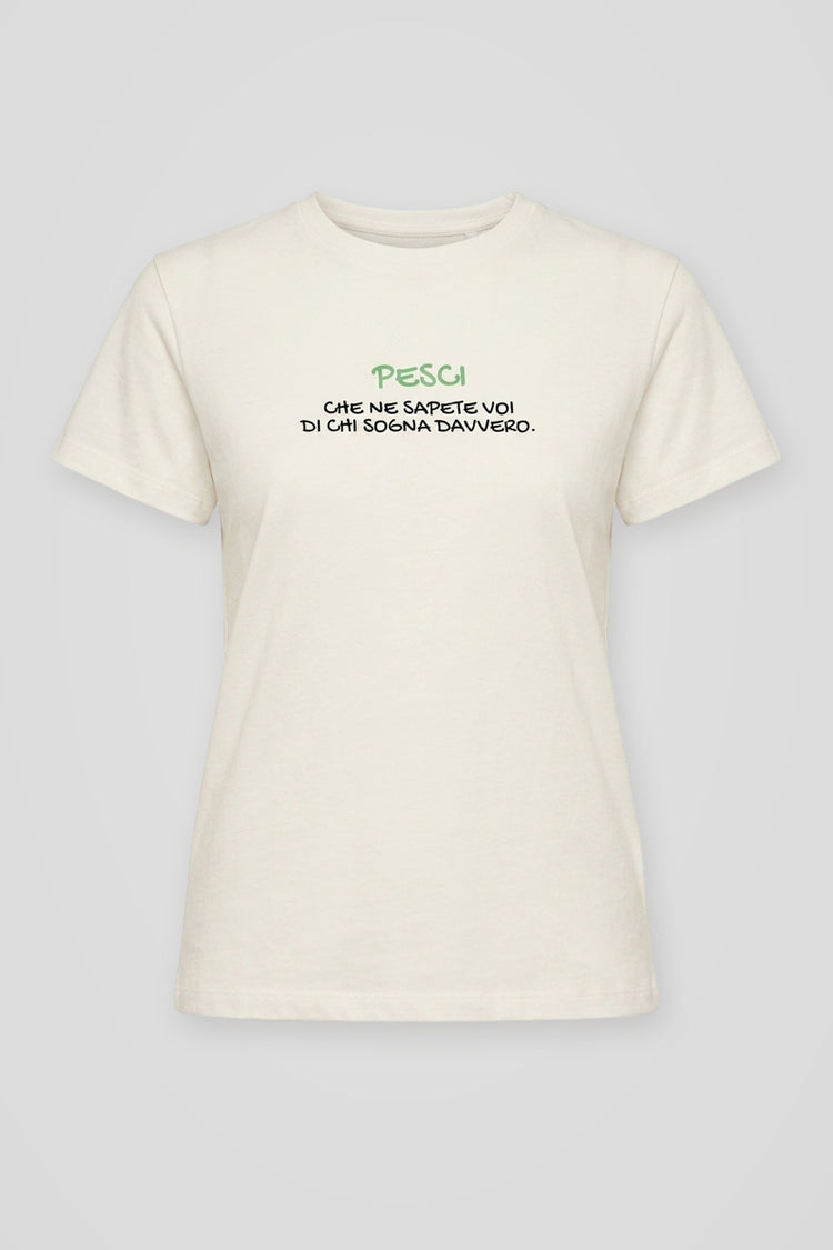 T shirt Pesci in cotone bianco