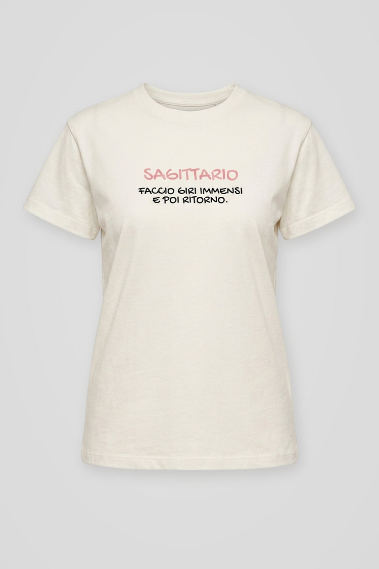 T shirt Sagittario in cotone bianco