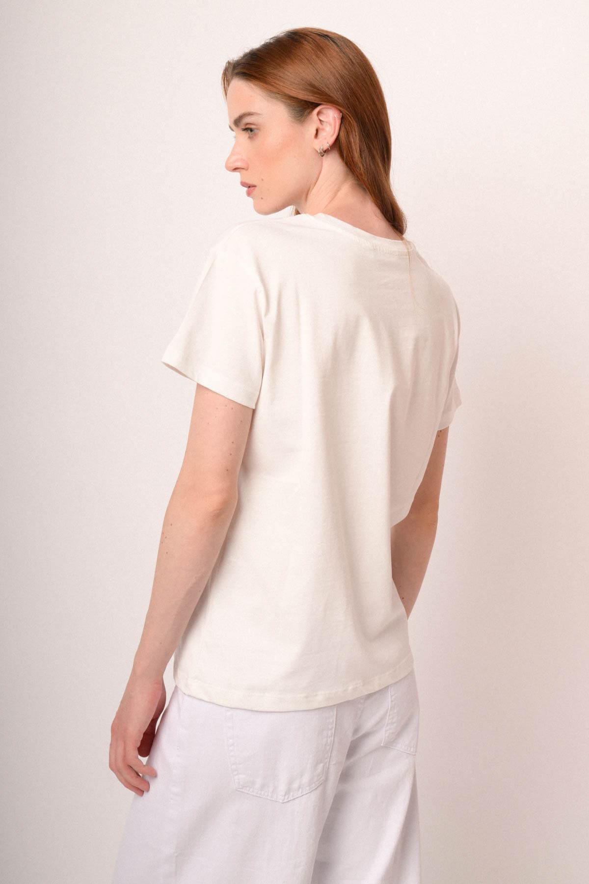 T shirt Scorpione in cotone bianco