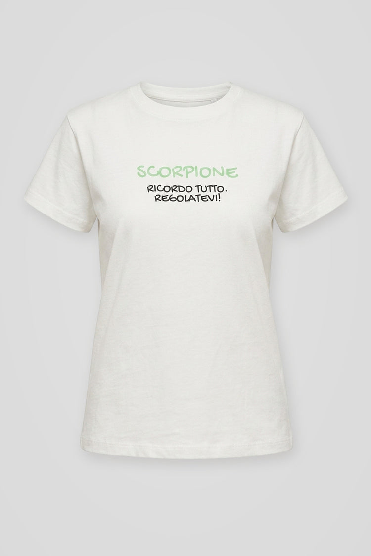 T shirt Scorpione in cotone bianco