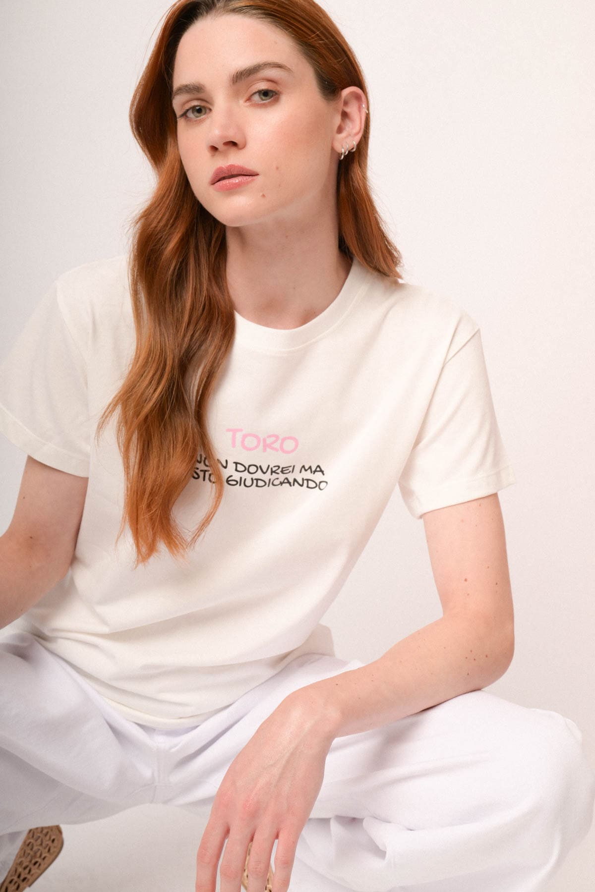 T shirt Toro in cotone bianco