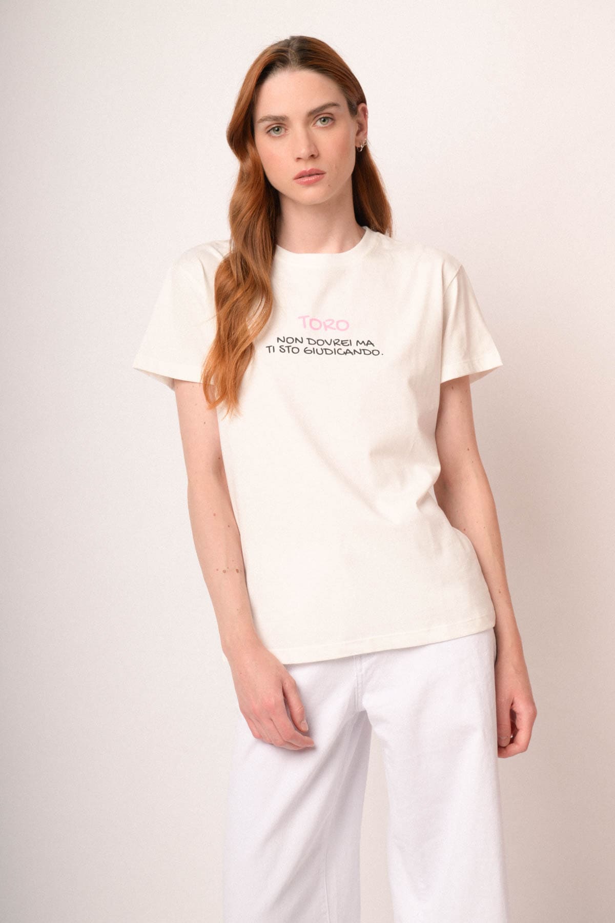T shirt Toro in cotone bianco