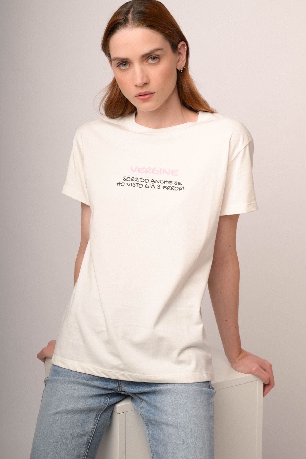 T shirt Vergine in cotone bianco