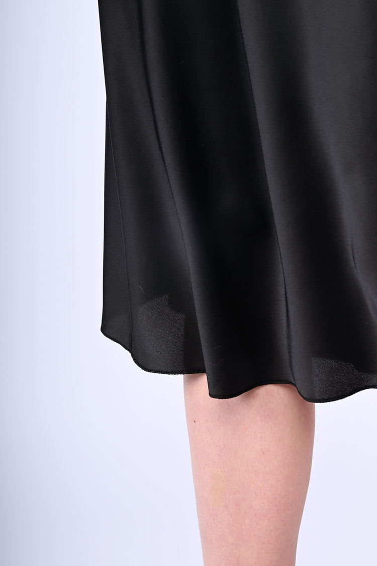 Gonna longuette in raso