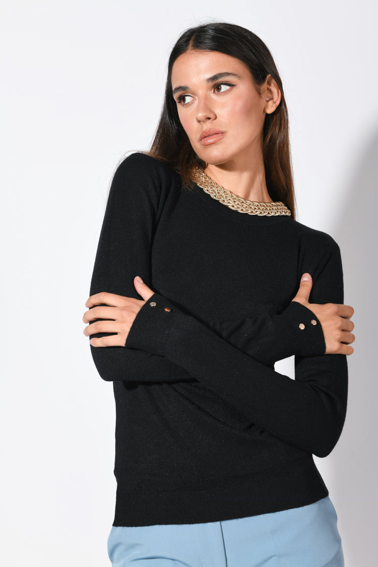 Pull girocollo misto viscosa