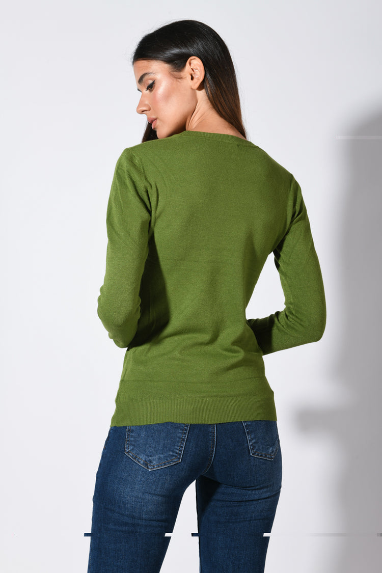 Pull girocollo misto viscosa