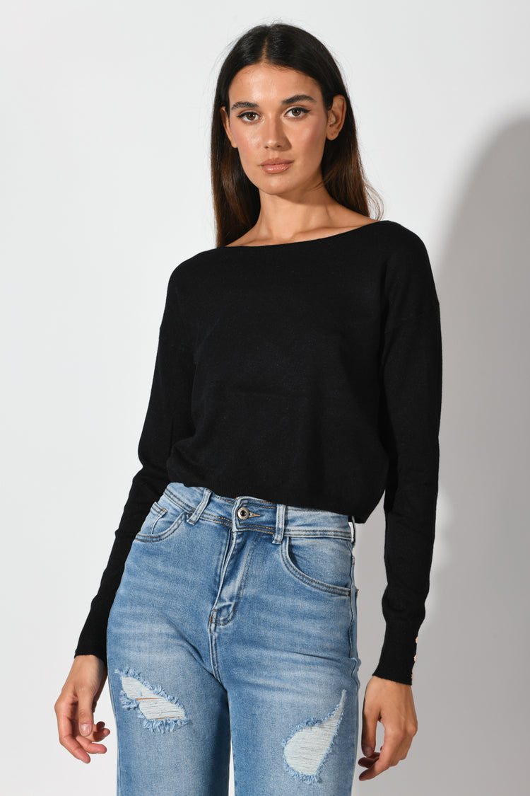 Pull con scollo a barchetta