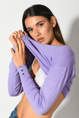 Pull crop con scollo a V