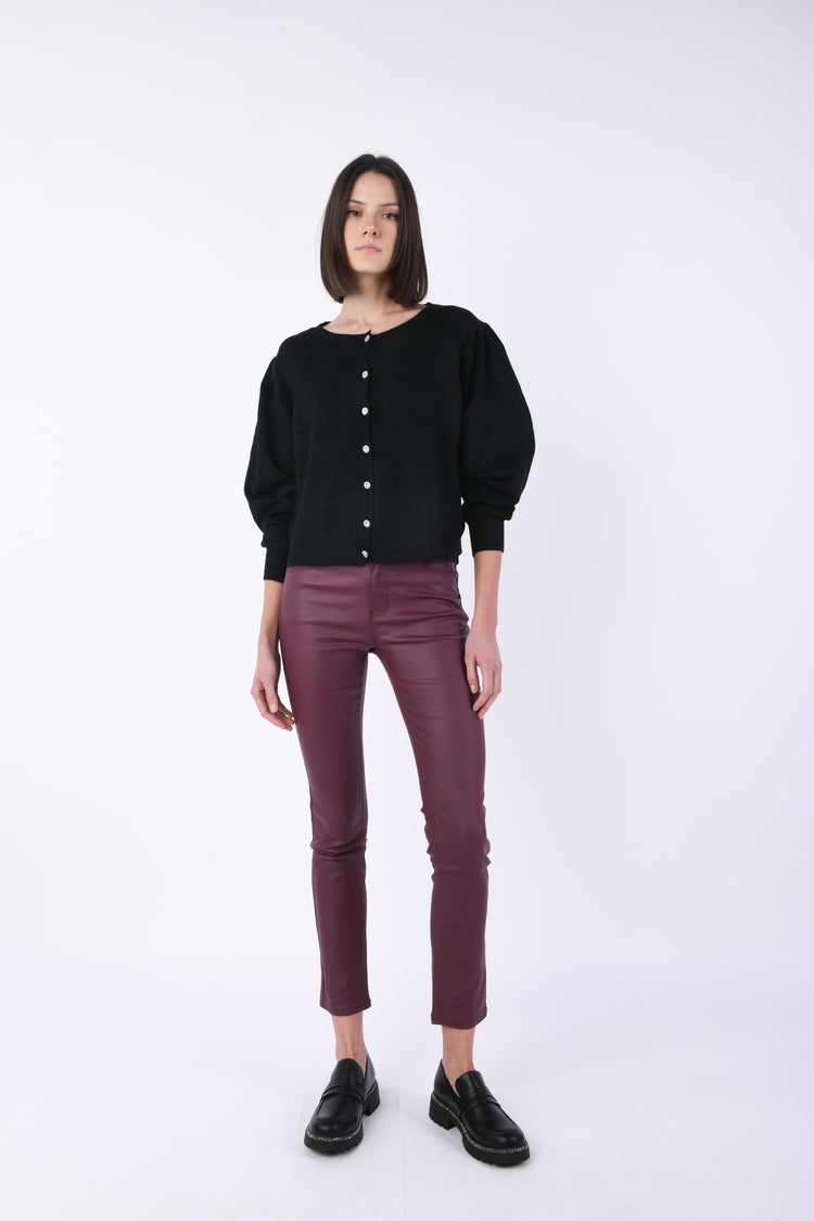 Cardigan con maniche a sbuffo