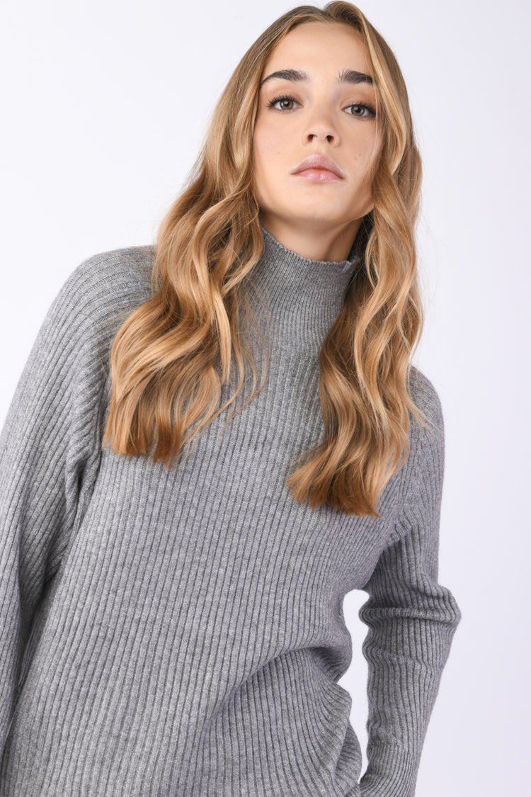 Lupetto in maglia a costine