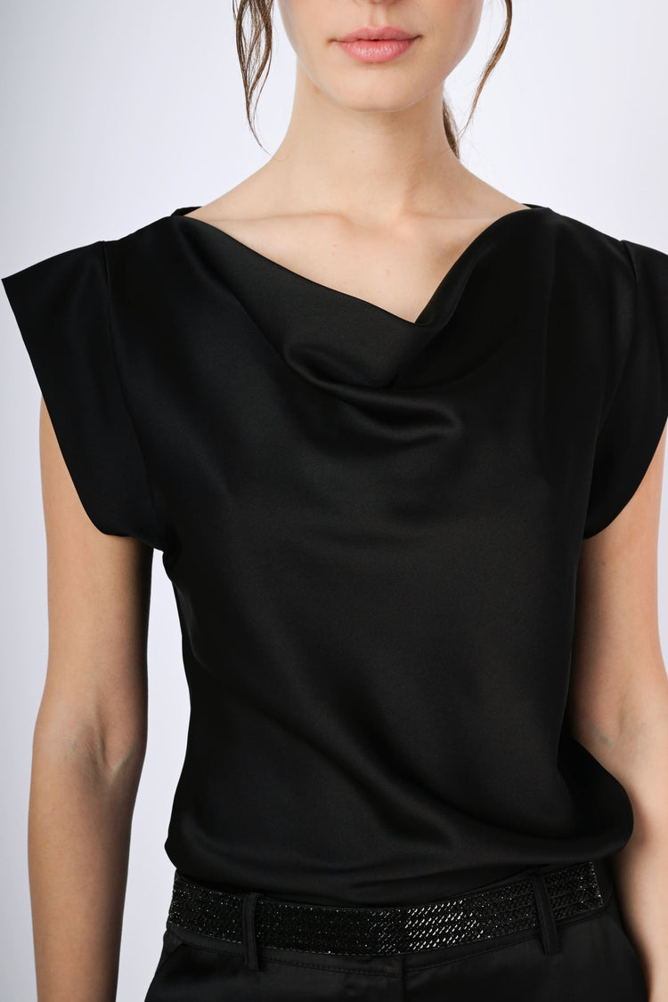 Top con scollo drappeggiato