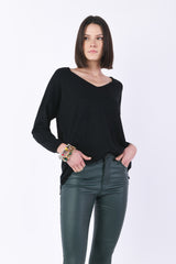 Pull oversize con scollo a V