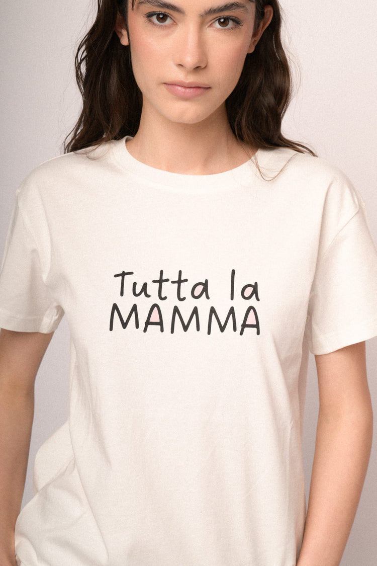 T-shirt in cotone bianco con scritta stampata
