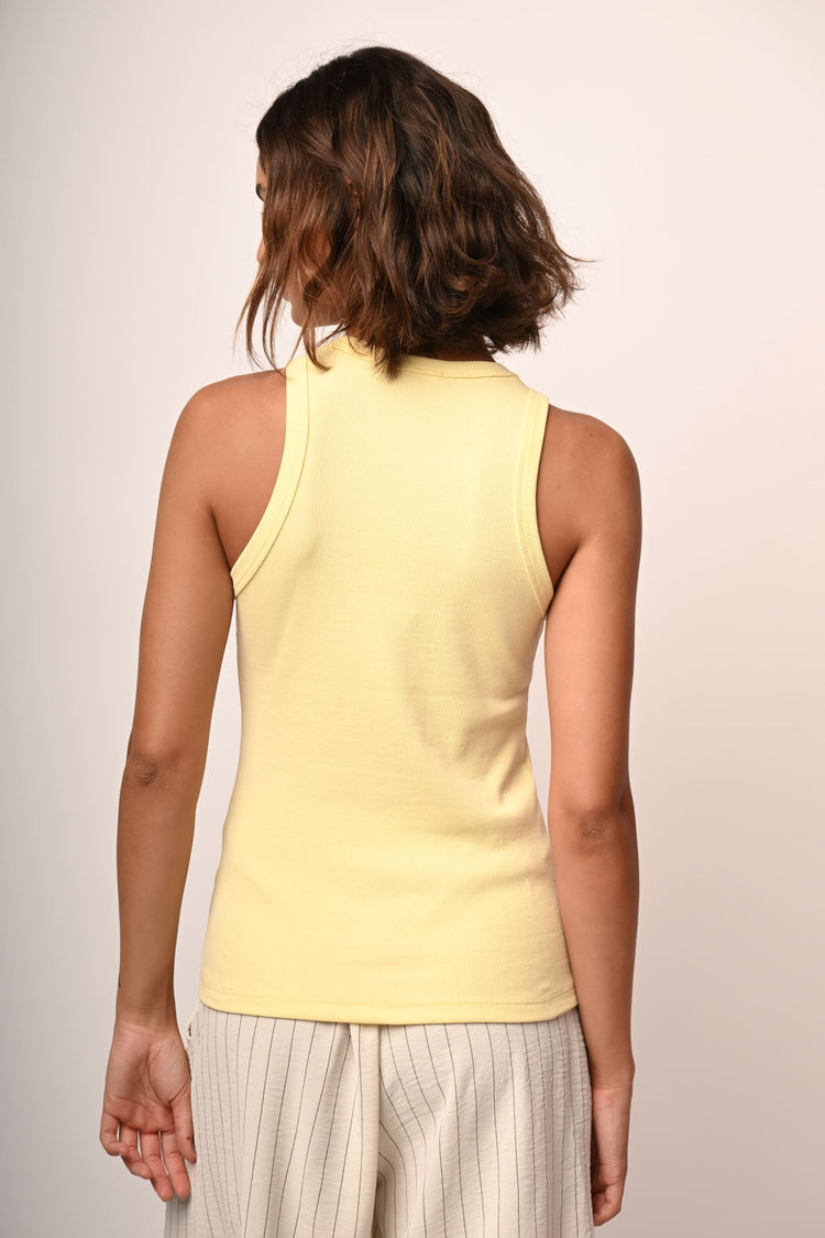 Canotta in maglia a costine