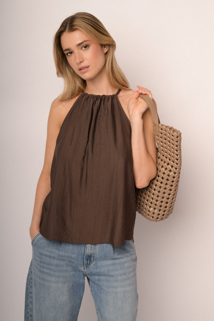 Top con accessorio legno